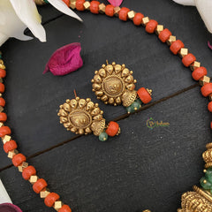 Vriksham Unique Gold & Coral Bead Mala-G17008