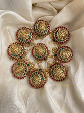 Gold Alike Traditional Lakshmi Jada Billai - Red & Green - G11444