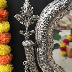 Vriksham Oxidized German Silver Traditional Mirror -RG247