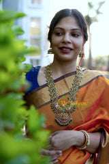 Premium Temple Haram -Lakshmi Haram-Green Bead-G3380