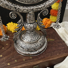 Vriksham Oxidized German Silver Traditional Mirror -RG247