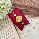 Vriksham Sophisticated Gold-Tone Clover Charm Watch-G21981