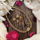 Vriksham Traditional Gold Look Square Pendant Thushi Neckpiece-G20669