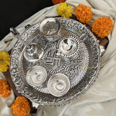 Vriksham Oxidized Traditional Pooja Thali | Pooja Decor and Gifts-3 Gajukh and Ghungroo-RG250