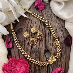 Vriksham Traditional Gold Look Square Pendant Thushi Neckpiece-G20669