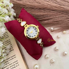 Vriksham Golden Heart Link Bracelet Watch-G21982