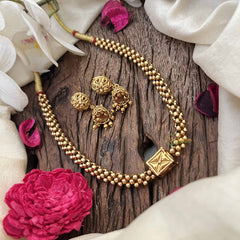 Vriksham Traditional Gold Look Square Pendant Thushi Neckpiece-G20669