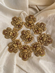 Premium Gold Look Alike Dual Peacock Lakshmi Jada Billai - G11435