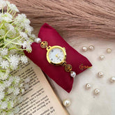 Vriksham Gold Tree of Life Charm Sophisticated Pearl Accents Watch-G21983