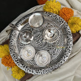 Vriksham Oxidized Traditional Pooja Thali | Pooja Decor and Gifts-RG252