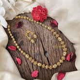 Vriksham Regal Antique Gold Beaded Neckpiece-Red Green-G20649