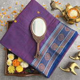 Purple with Blue Kanchi Cotton Saree- Handloom -VS1826