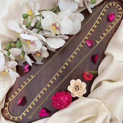 Vriksham Elegant Floral Round Champ Gold-Finished Hip Chain-G21356