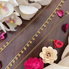 Vriksham Elegant Floral Round Champ Gold-Finished Hip Chain-G21356