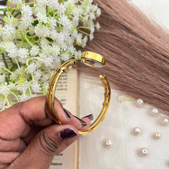 Vriksham Gold Dainty Bangle Watch & Round Face with Crystal Accents Watch-G21975