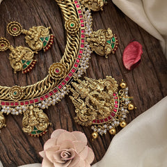 Vriksham Exquisite Kundan Jadau Jalebi Style Lakshmi Neckpiece-J3000