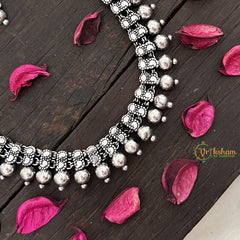 Premium Antique Oxidized German Silver Long Haram-S959