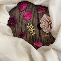 Vriksham Designer White AD Stone Nath / Nose pin-Pearl-G15886