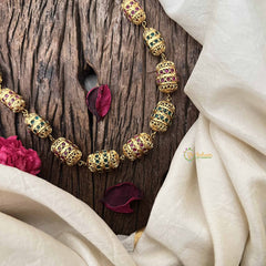 Vriksham Traditional Bridal Gold Ruby-Emerald Inspired Beaded Neckpiece–G20653