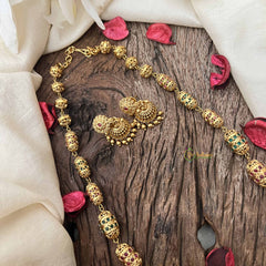 Vriksham Traditional Bridal Gold Ruby-Emerald Inspired Beaded Neckpiece–G20653