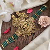 Vriksham Four Layer Jadau Kundan Lakshmi High Neck Choker-Gold Bead-J3001