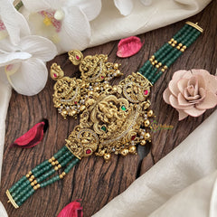 Vriksham Four Layer Jadau Kundan Lakshmi High Neck Choker-Gold Bead-J3001