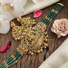 Vriksham Four Layer Jadau Kundan Lakshmi High Neck Choker-Gold Bead-J3001