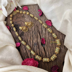 Vriksham Traditional Bridal Gold Emerald Inspired Beaded Neckpiece–G20654