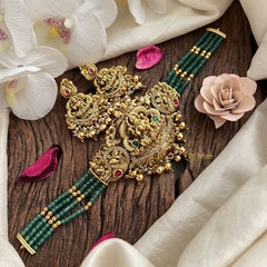 Vriksham Four Layer Jadau Kundan Lakshmi High Neck Choker-Gold Bead-J3001