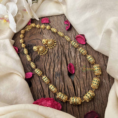 Vriksham Traditional Bridal Gold Emerald Inspired Beaded Neckpiece–G20654