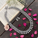 Vriksham Simple Trio Style Oxidized German Silver Long Haram-S962