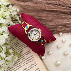 Vriksham Western-Inspired Turquoise Gemstone Watch-G21979