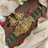 Vriksham Five Layer Jadau Kundan Lakshmi High Neck Choker-Gold Bead-J3004