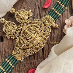 Vriksham Five Layer Jadau Kundan Lakshmi High Neck Choker-Gold Bead-J3004