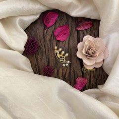 Vriksham Unique Green AD Stone Nath / Nose pin-Pearl-G15884