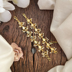 Vriksham Premium Kemp Single Strand Kundan Jadau Maatil with White Pearl-Blue-J2992