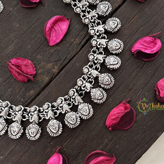 Vriksham Handcrafted Oxidized Silver Lakshmi Leaf Long Haram-S968