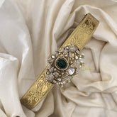 Vriksham Green Stone Victorian Diamond Pendant Hipbelt -VV1965