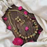 Vriksham Antique Traditional Design Heritage Green Beaded Neckpiece–G20656