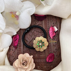 Vriksham Lakshmi Coin Pendant Rubber Band-Green-H1010