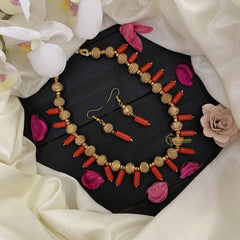 Vriksham Unique Gold Look Alike Coral Beaded Mala-G17010