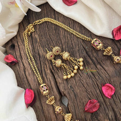 Vriksham Antique Traditional Design Heritage Ruby Beaded Neckpiece–G20655