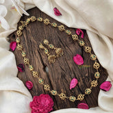 Vriksham Temple Inspired Kundan & Gold Ball Green Emerald Beaded Neckpiece-G20662