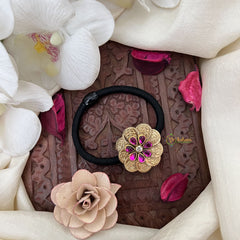 Vriksham Lakshmi Coin Pendant Rubber Band-Pink-H1014