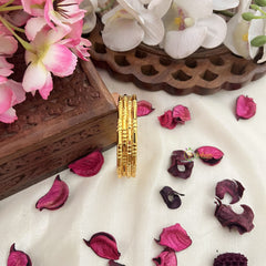 Vriksham Gold Look Alike Daily Wear Unique Set Four Bangles-G18027