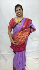 Vriksham Ganga Jamuna Lavender & Magenta Dual Elegance Rettai Pattu Border Kanchi Silk Saree-VS4765