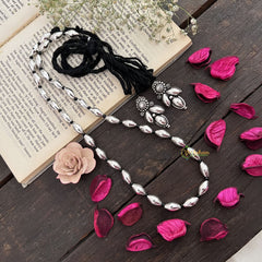 Vriksham Premium Simple Oxidized Silver Dolki Haram-S960