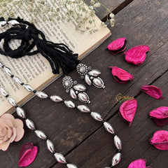 Vriksham Premium Simple Oxidized Silver Dolki Haram-S960