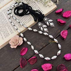 Vriksham Premium Simple Oxidized Silver Dolki Haram-S960