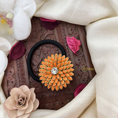 Vriksham Floral Pendant Rubber Band-Orange-H1021